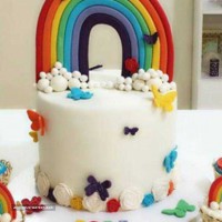 کیک با تم رنگین کمان