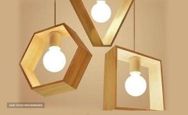 آویز چوبی با طرح هندسی برای اتاق خواب 