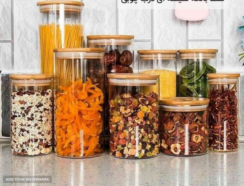 خرید بانکه های شیشه ای درب چوب در اصفهان