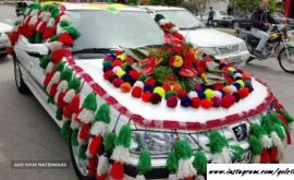 سفارش آنلاین تزیین ماشین عروس در بهارستان