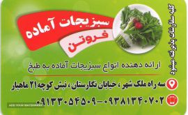 فروش سبزیجات آماده در ملک شهر 