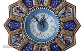 ساعت دیواری خاتم با صفحه میناکاری در اصفهان