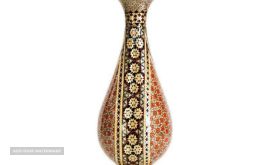 گلدان مسی خاتم کاری 25 سانتی مدل موشکی در اصفهان
