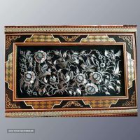 تابلو قلمزنی مسی طرح گل و مرغ در اصفهان