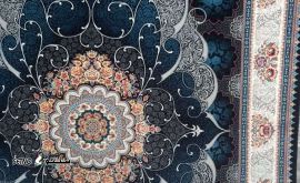 قیمت فروش فرش زمینه سرمه ای طرح درسا در اصفهان خمینی شهر