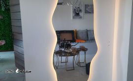 فروش آینه دیواری قدی دفرمه چراغ دار در اصفهان