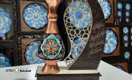 فروش تندیس گلدان مس پرداز طرح مهروماه / خیابان مجلسی / اصفهان