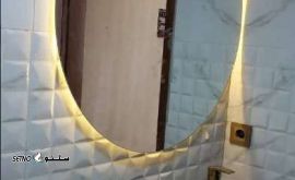 نصب / اجرای آینه سفید بک لایت گرد / خیابان شهیدان غربی / اصفهان