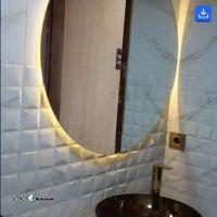 نصب / اجرای آینه سفید بک لایت گرد / خیابان شهیدان غربی / اصفهان