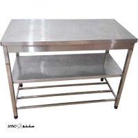 میز-کار-صنعتی-استیل-طول150سانتیمتر-دوطبقه