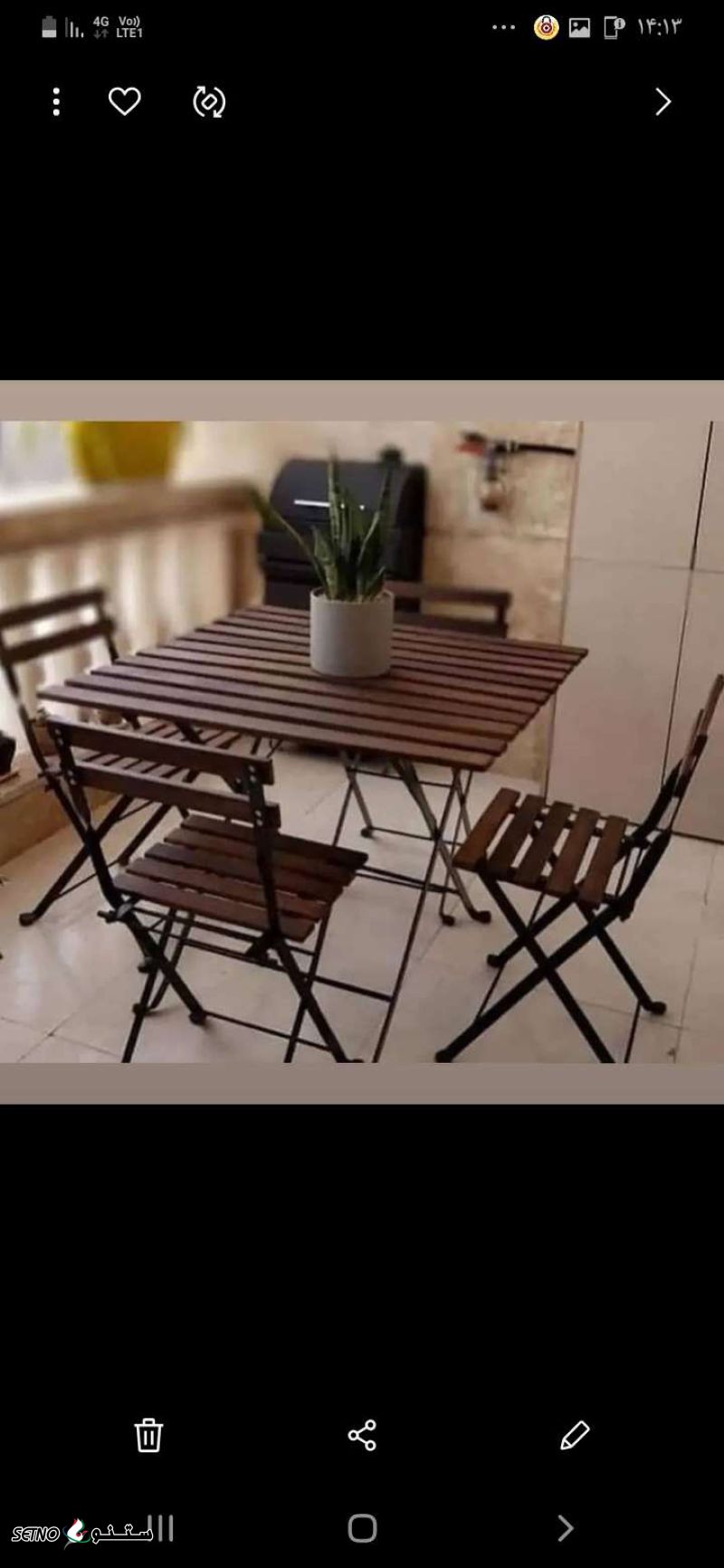 حراج میز و صندلی کاملا تاشو با تحمل وزن ۱۶۰جنس چوب ترمو و ضد اب با قیمت عالیدر اصفهان